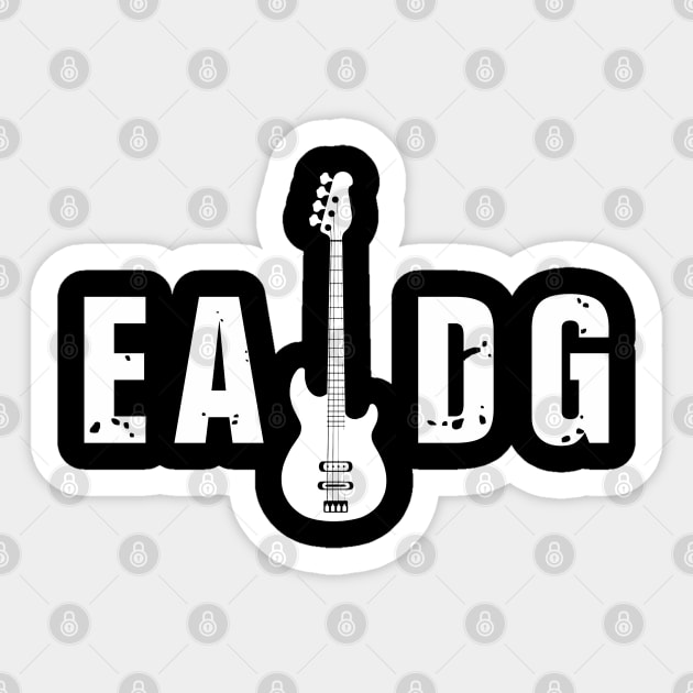 Electric Bass Guitar EADG Guitar Player Music Lover Sticker by ArtedPool